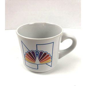 Papel NBC New York Coffee Cup Mug Rainbow Peacock 1980’s Made In USA